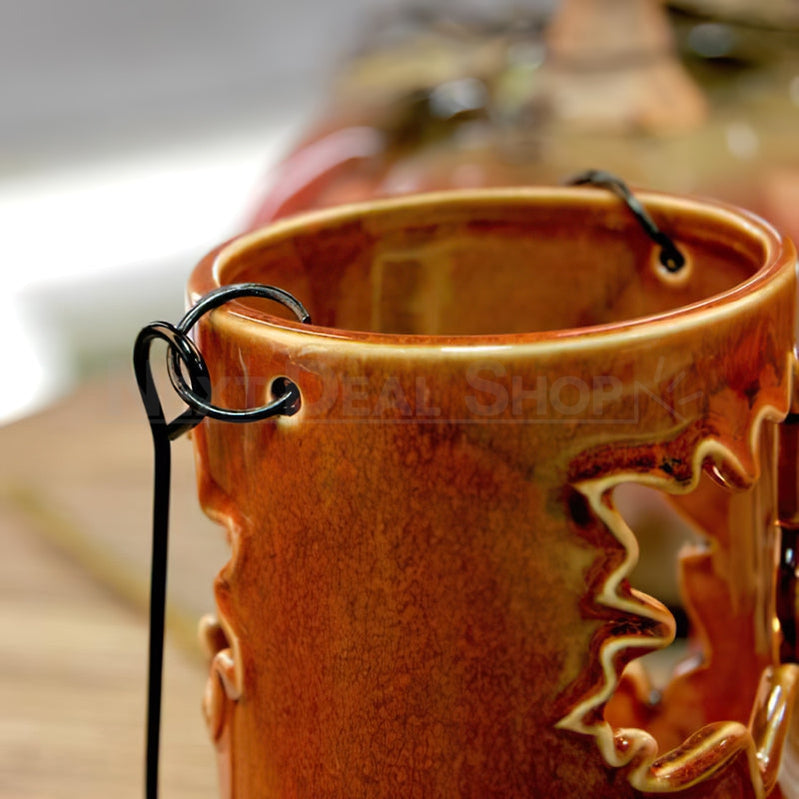 Maple Leaf Ceramic Candle Holder