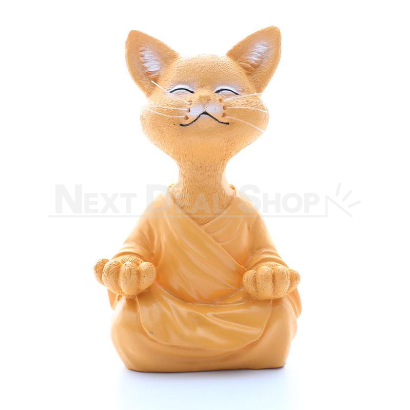 Meditating Zen Garden Cat Figurine