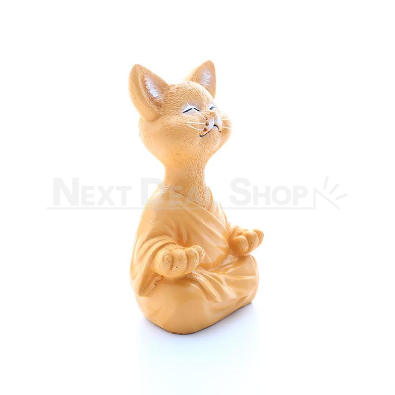 Meditating Zen Garden Cat Figurine