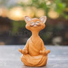 Meditating Zen Garden Cat Figurine