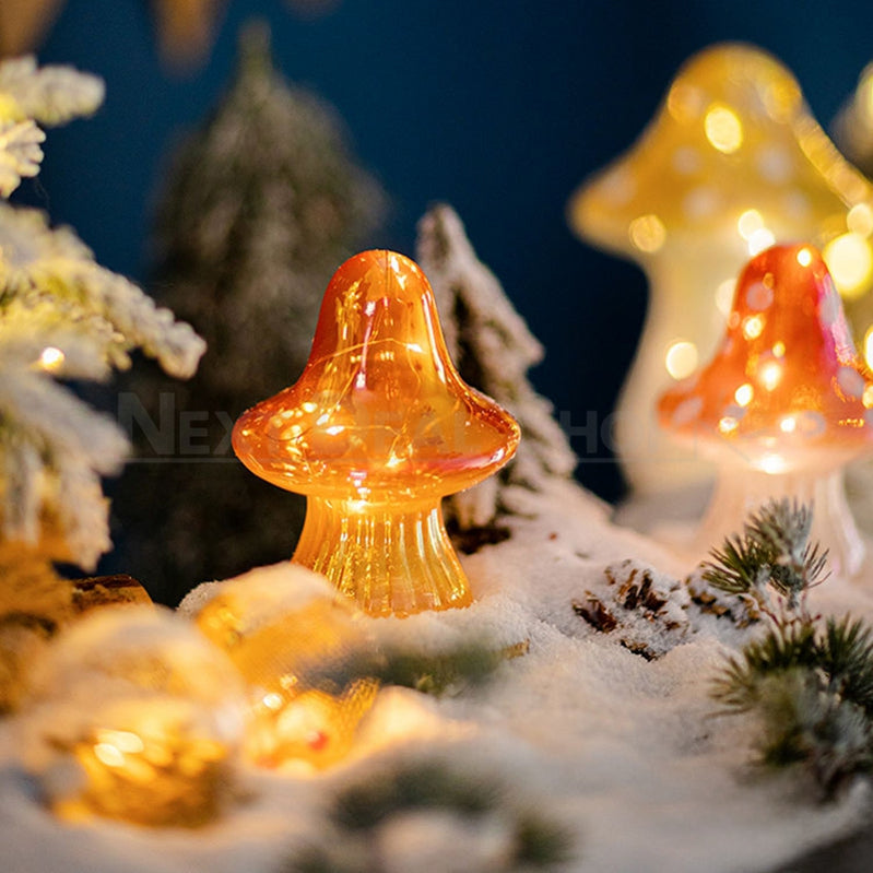 Mushroom LED Glass Lamp