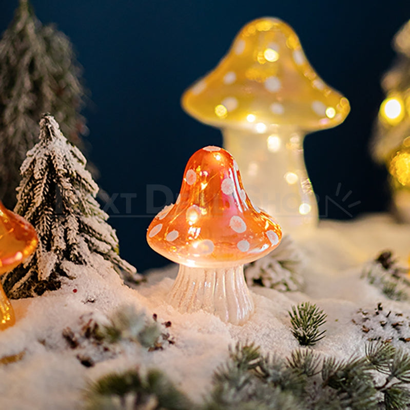 Mushroom LED Glass Lamp