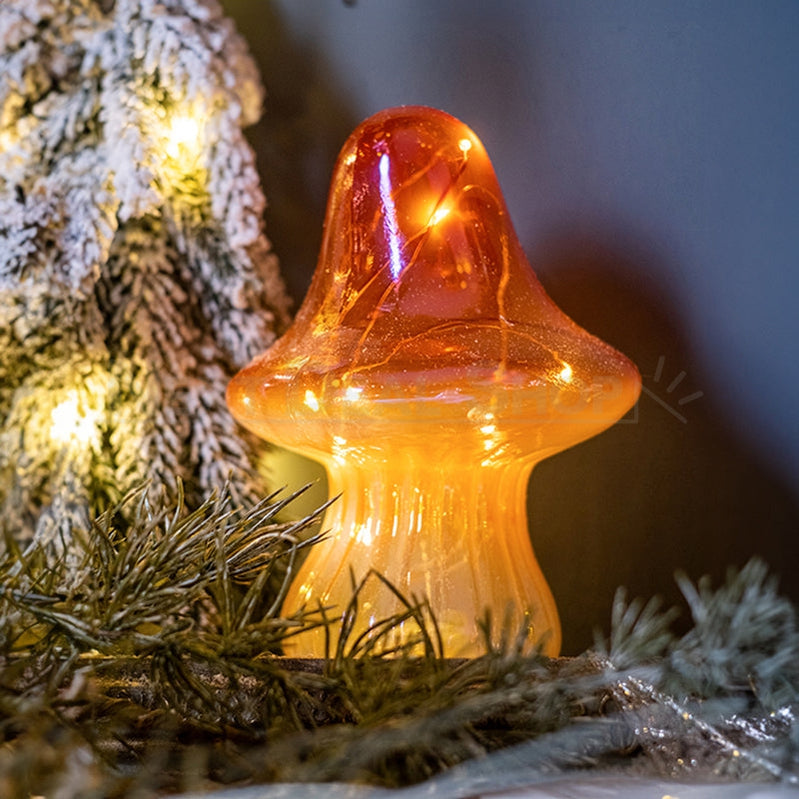 Mushroom LED Glass Lamp