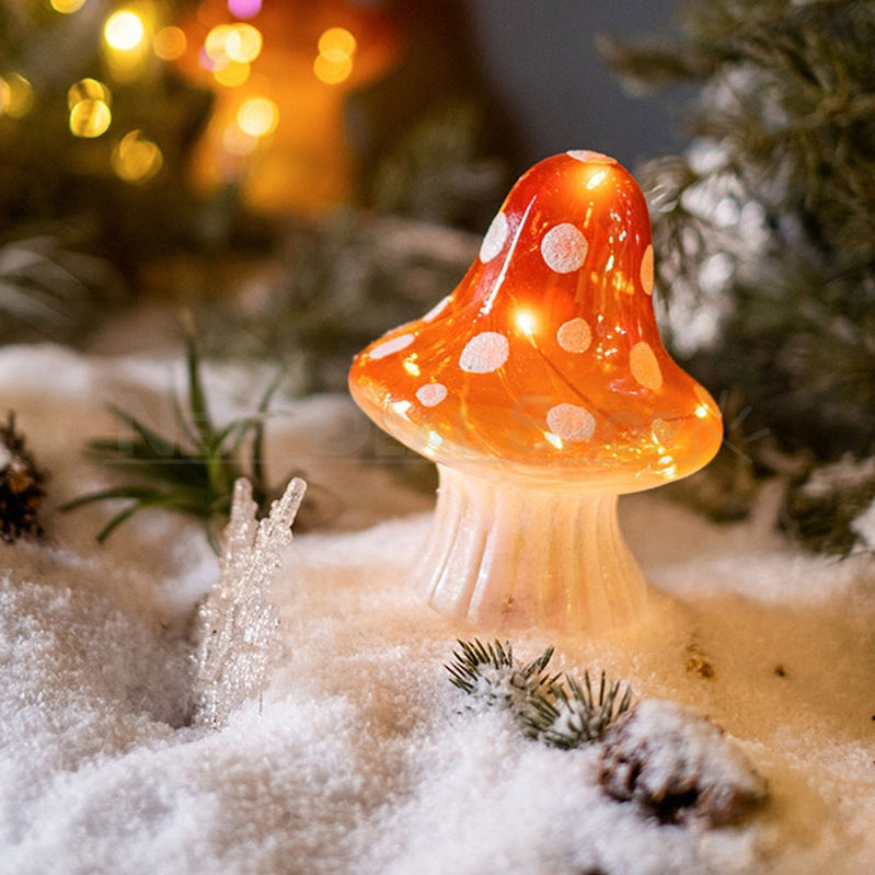 Mushroom LED Glass Lamp