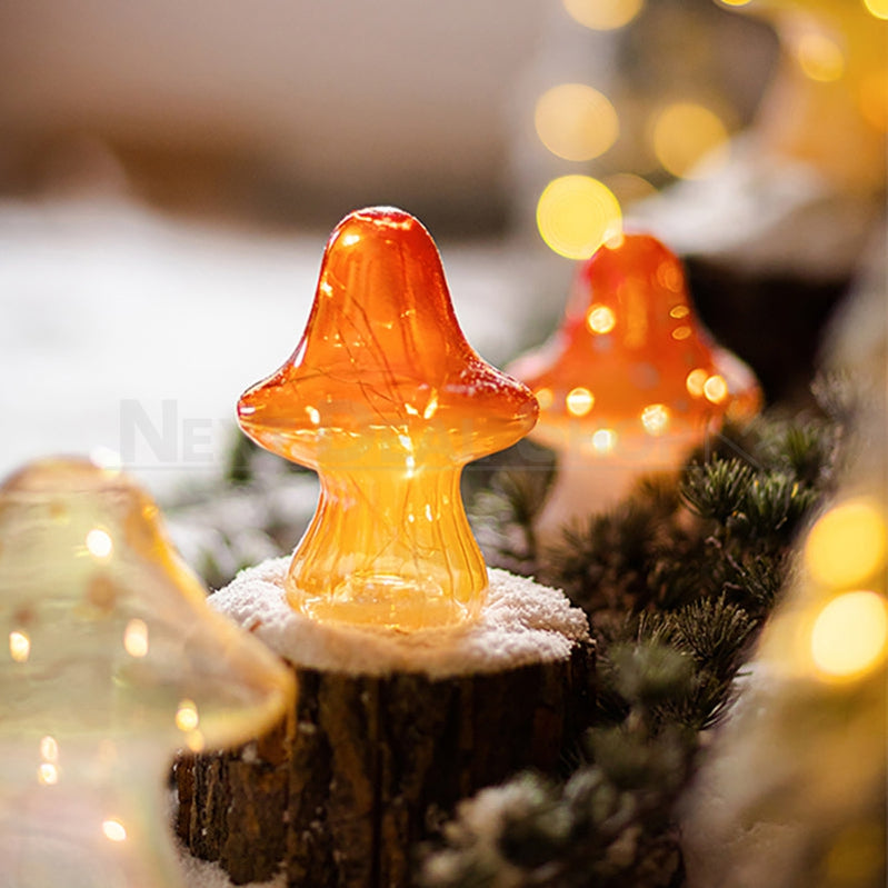 Mushroom LED Glass Lamp