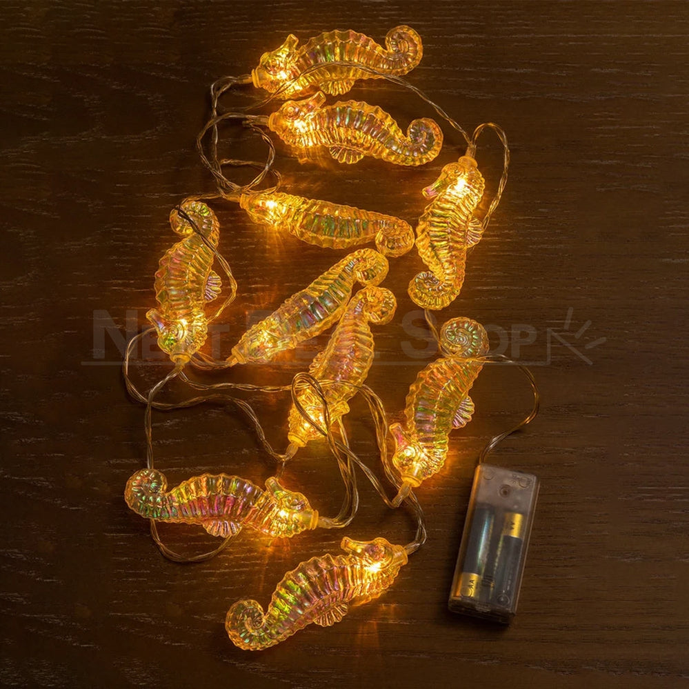 Nautical Iridescent Seahorse LED String Light