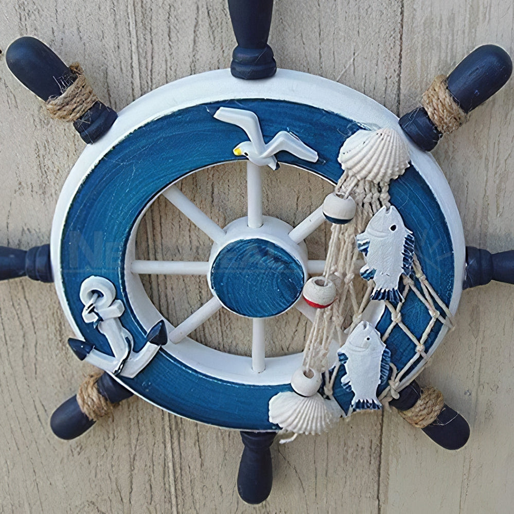 Nautical Wooden Ship Wheel Wall Decor