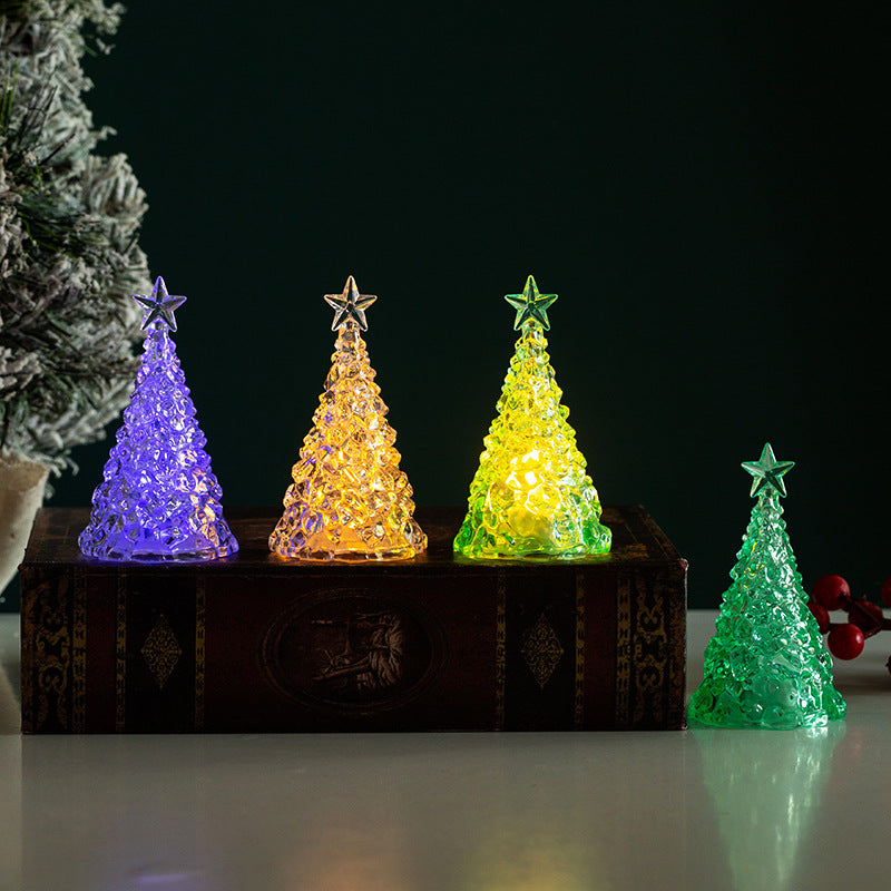4 Pcs - Led Crystal Christmas Tree with Star