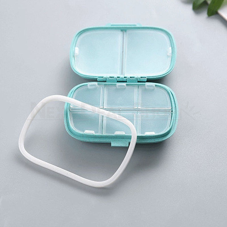 Portable Pill Organizer with 8 Compartments