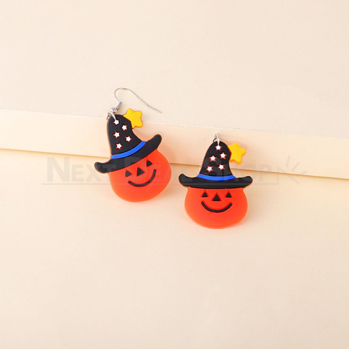 Pumpkin with Witch Hat Earrings