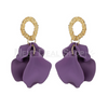 Purple Petal Flower Earrings