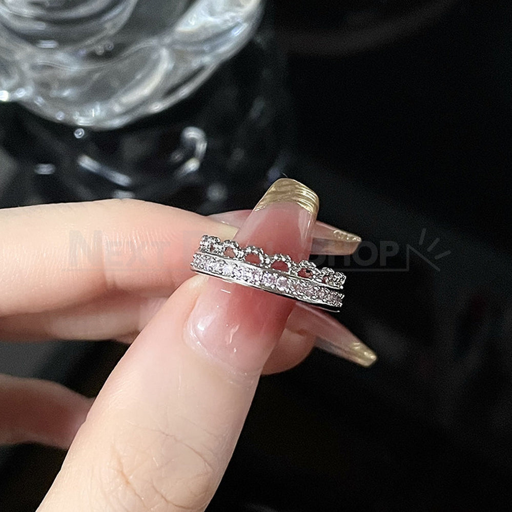 Silver Cubic Zirconia Open Ring