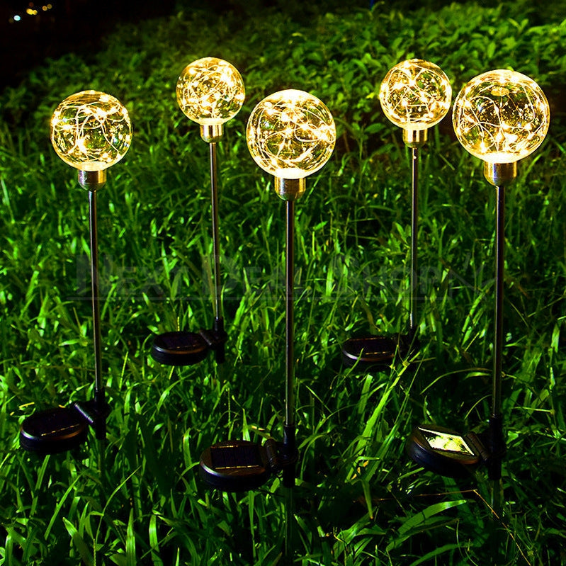 Solar Powered Copper Wire Globe Stake Light