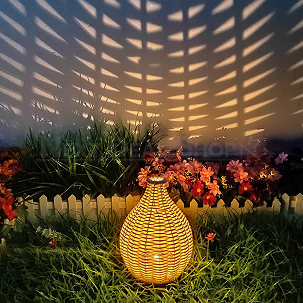 Solar Powered LED Rattan Light