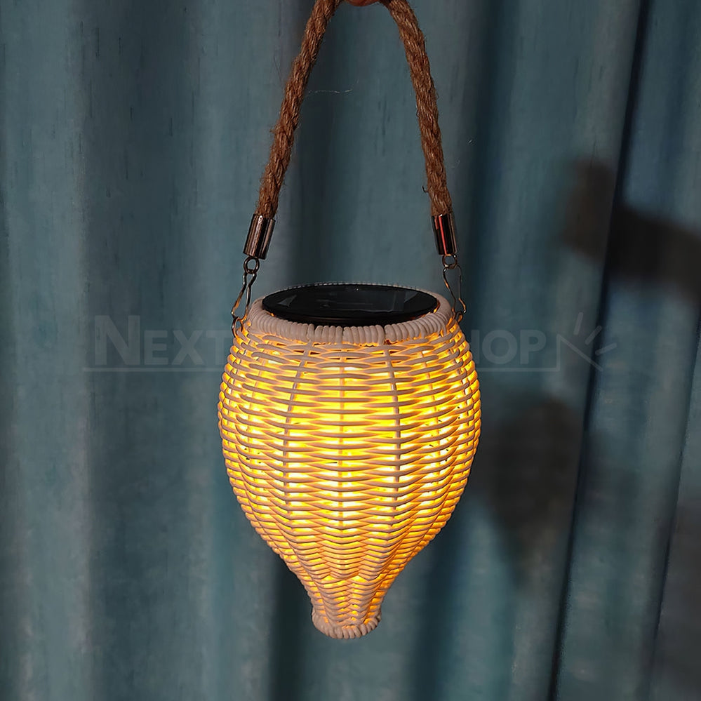 Solar Powered LED Rattan Light