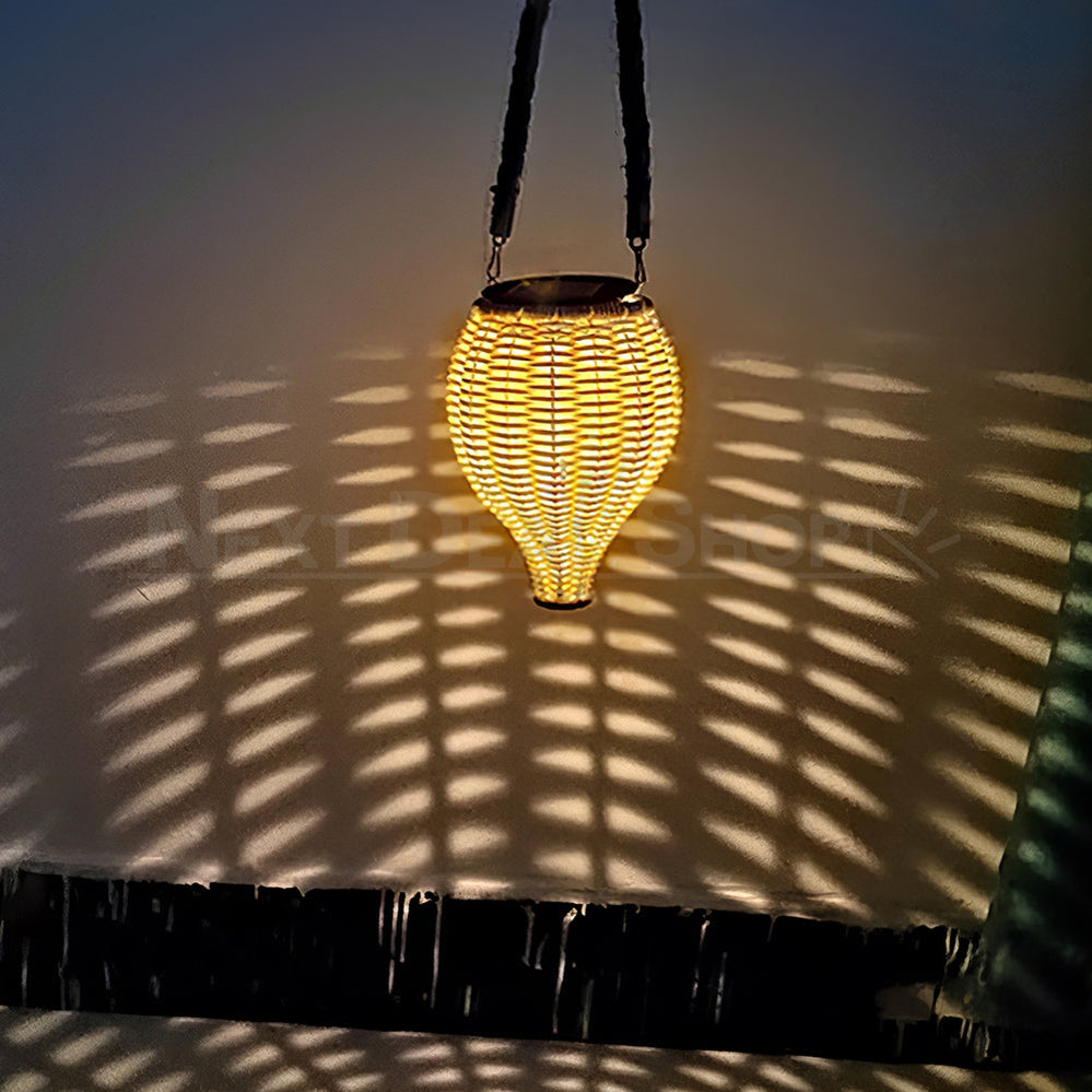 Solar Powered LED Rattan Light