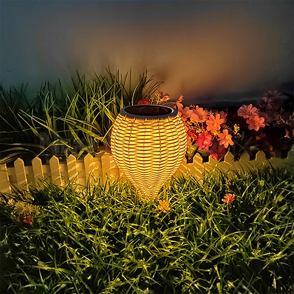 Solar Powered LED Rattan Light