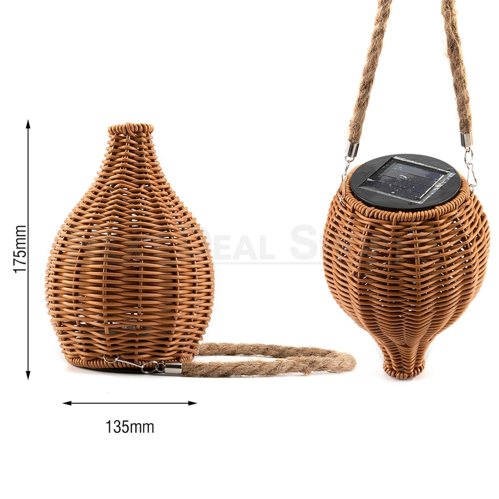 Solar Powered LED Rattan Light