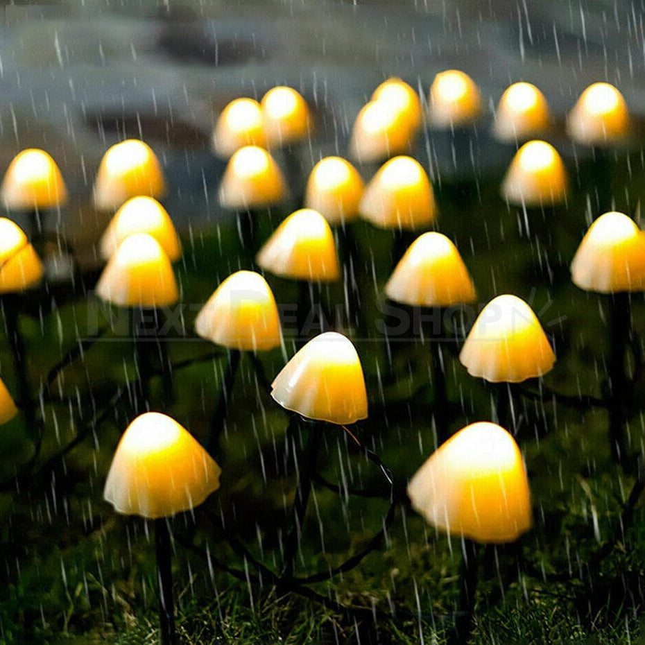 Solar Powered Mushroom Outdoor String Lights