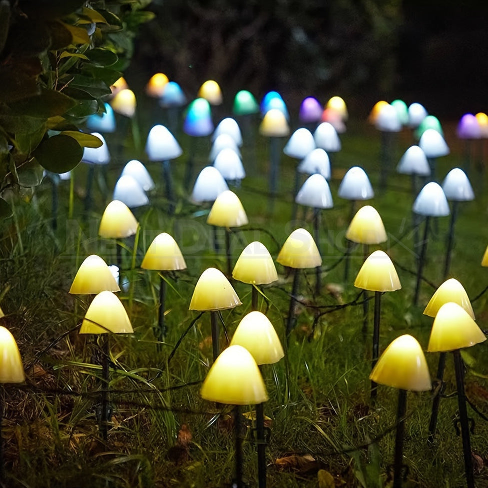 Solar Powered Mushroom Outdoor String Lights