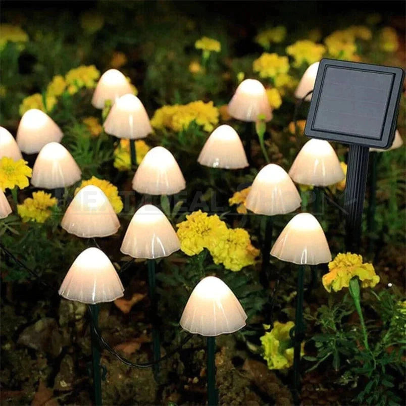 Solar Powered Mushroom Outdoor String Lights