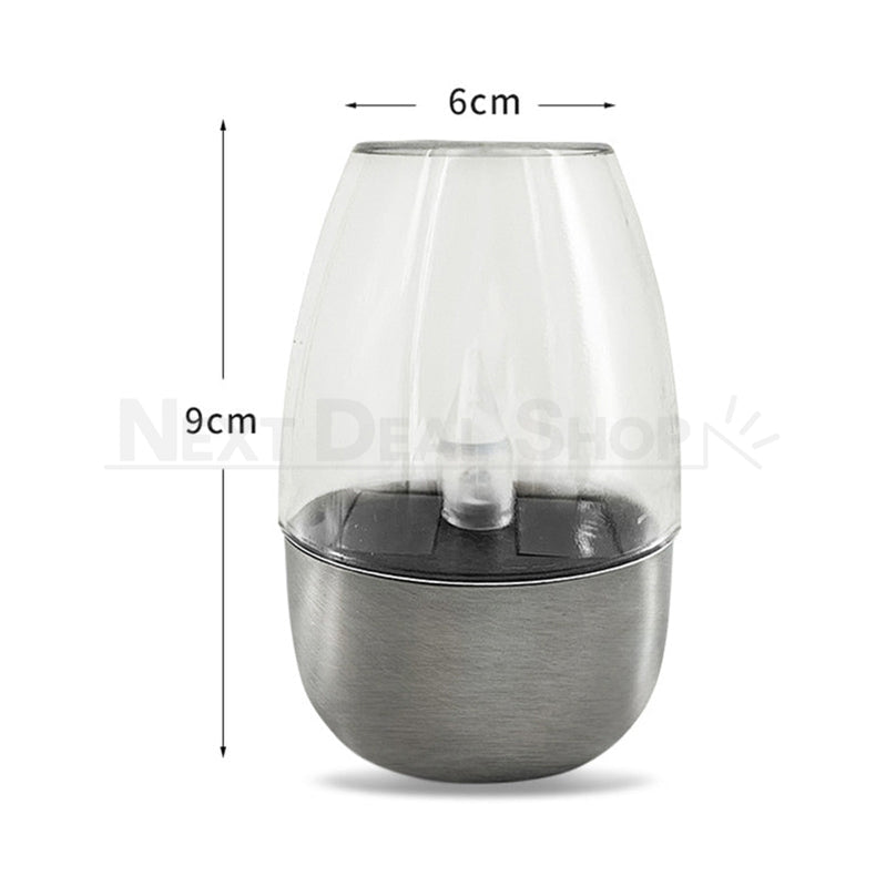 Solar Powered Stainless Steel LED Candle Light