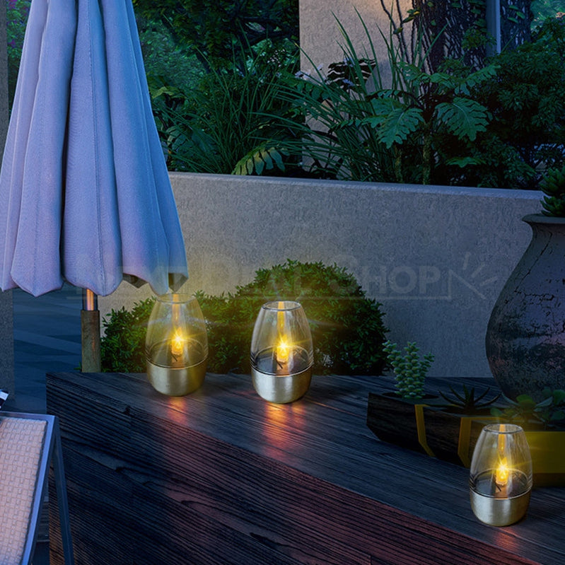 Solar Powered Stainless Steel LED Candle Light