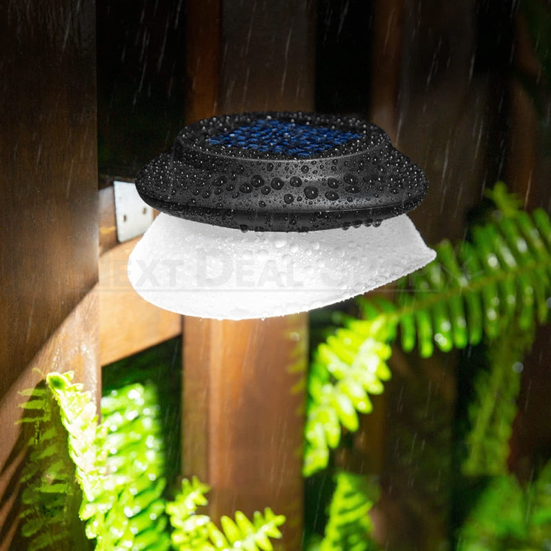 Solar-Powered UFO Fence Light