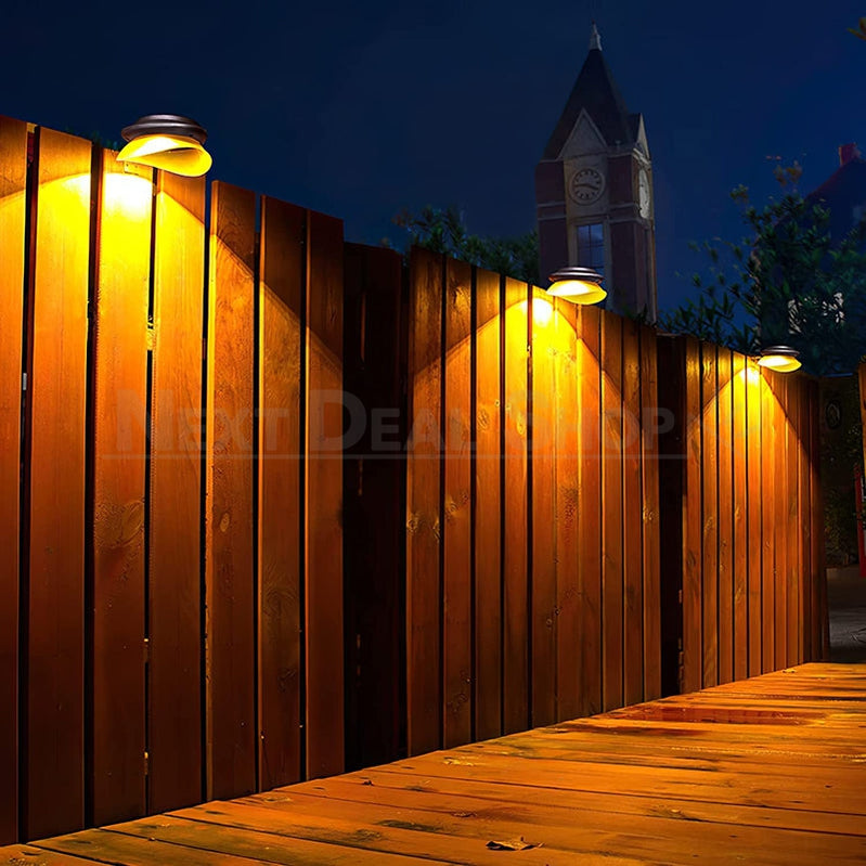 Solar-Powered UFO Fence Light