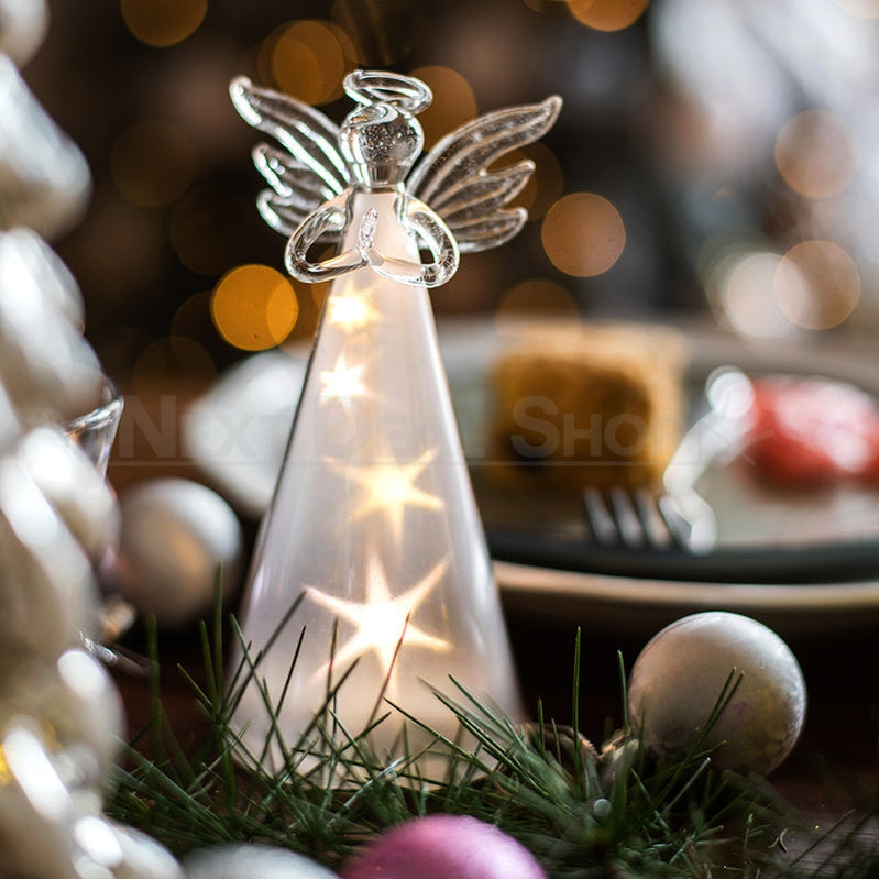 Sparkling LED Glass Angel Lamp