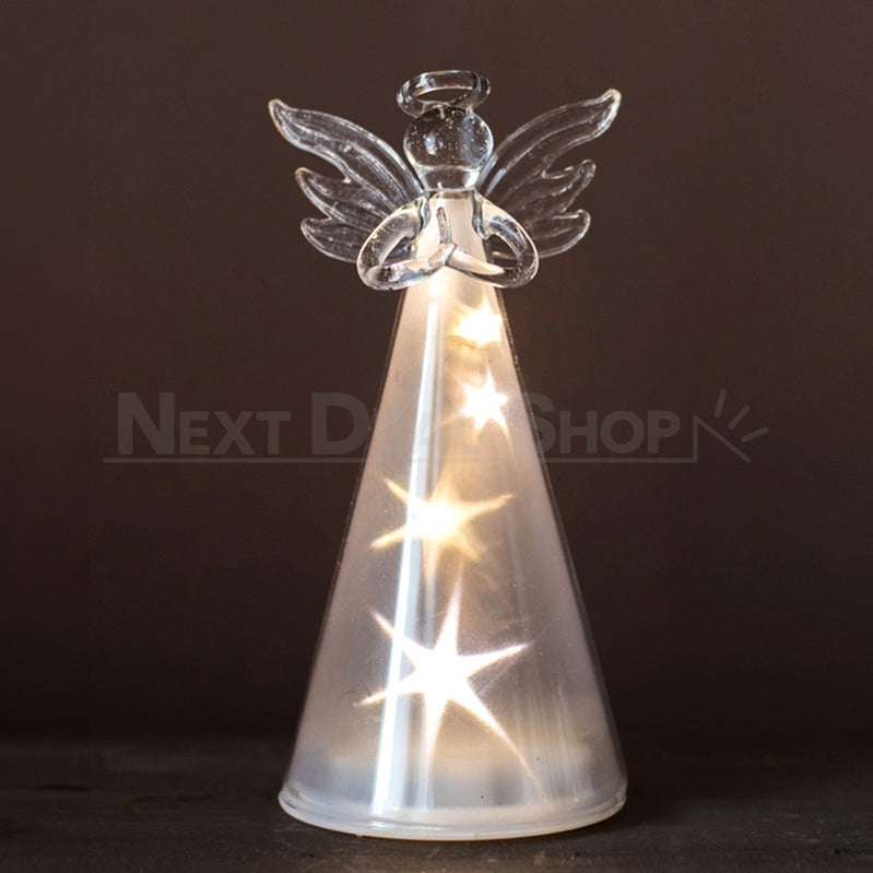 Sparkling LED Glass Angel Lamp