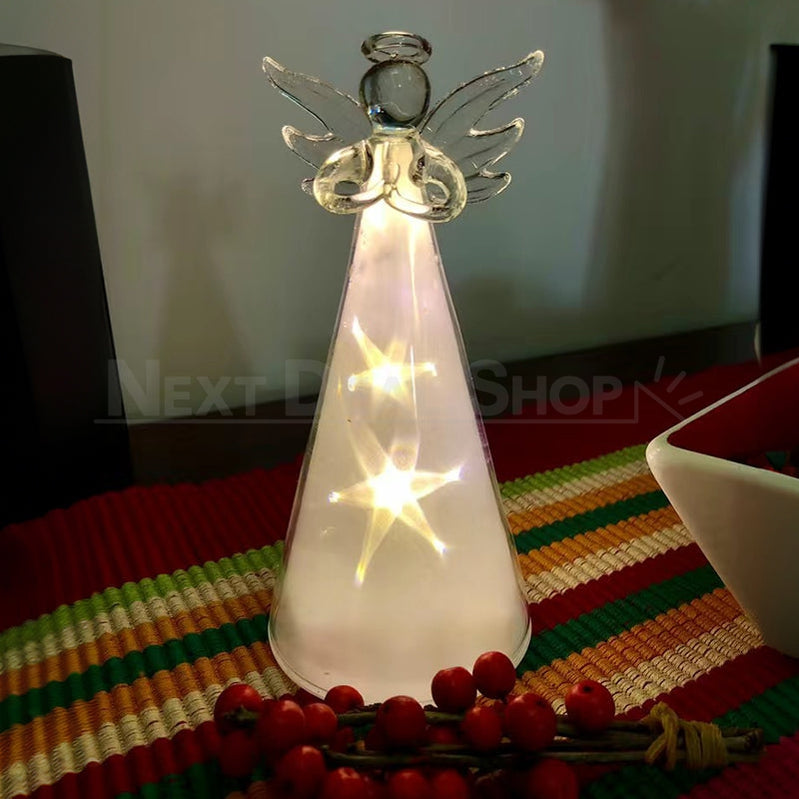 Sparkling LED Glass Angel Lamp