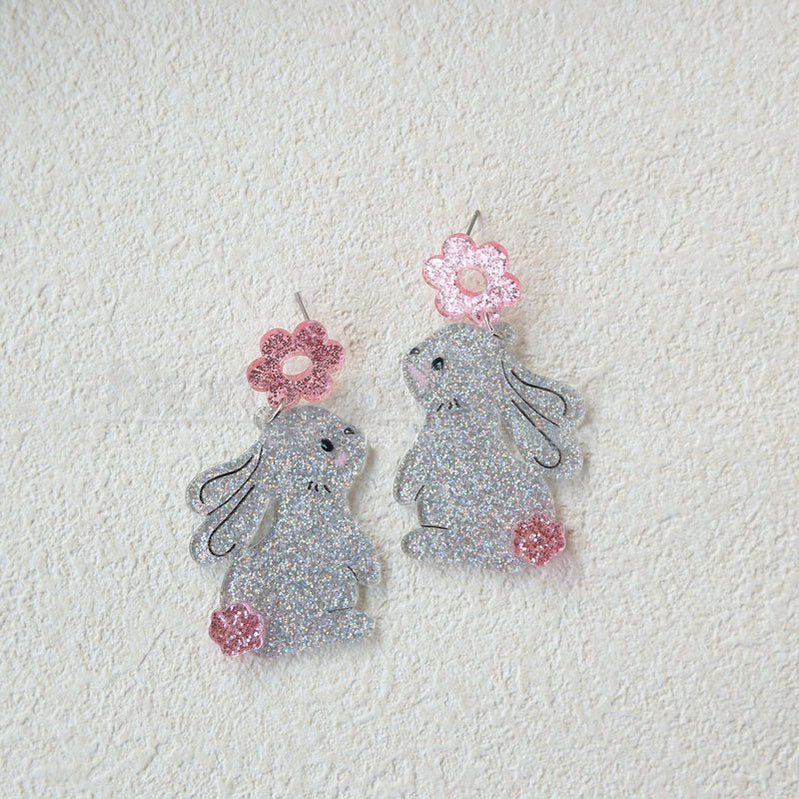 Sparkly Bunny Earrings