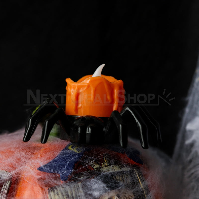 Spooky Halloween Spider Candle Light