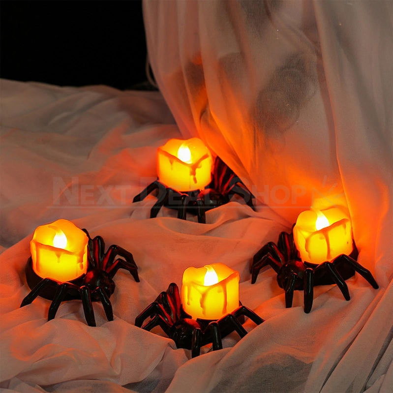 Spooky Halloween Spider Candle Light