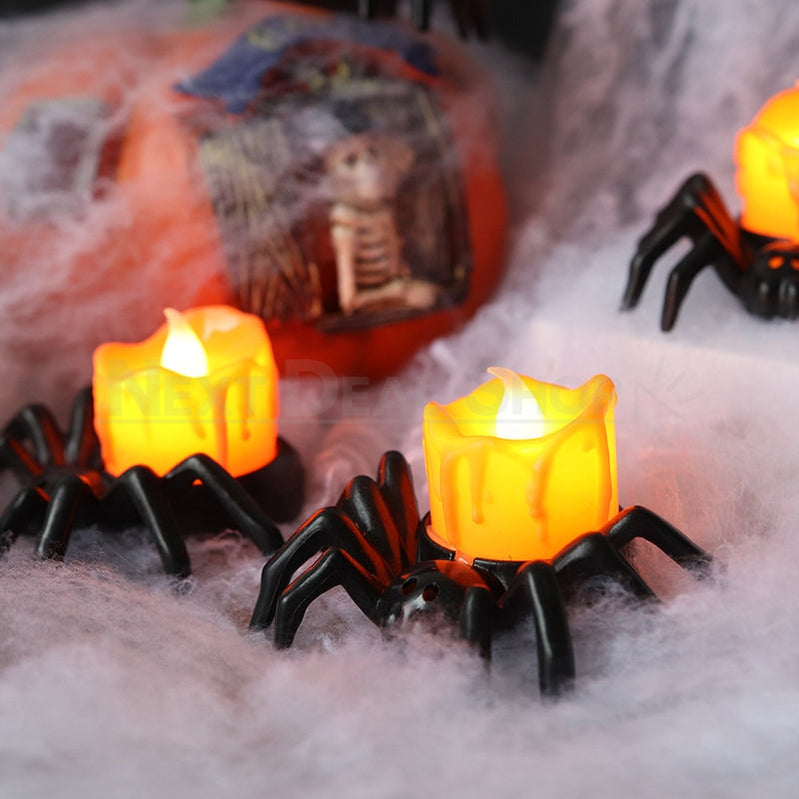 Spooky Halloween Spider Candle Light