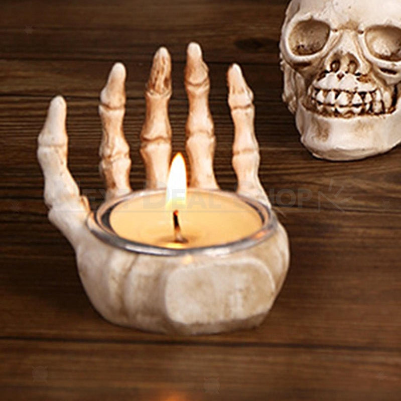 Spooky Skeleton Hand Candle Holder