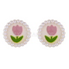 Tulip Flower with Pearl Earrings