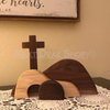 Wooden Cross & Empty Tomb Set