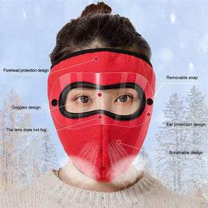 Warm winter mask  windproof, protects your face and ears against storms.