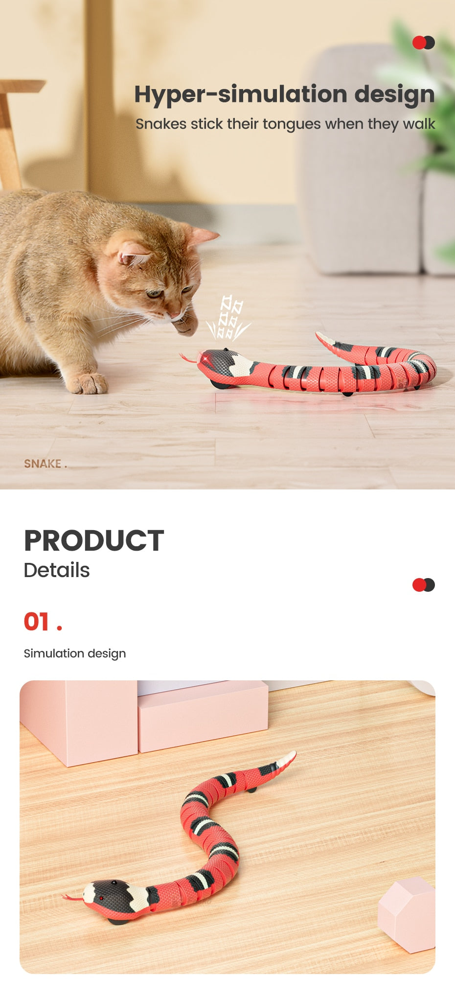 Interactive Snake Cat Toys USB Charging - 50% OFF Limited Offers